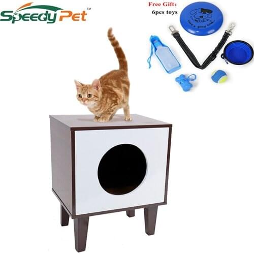 Domestic Delivery New Pet Bedside Table Cat Cradle Furniture Cat Toy Cat Jumping Round Hole Cat Pet Solid Wood Furniture