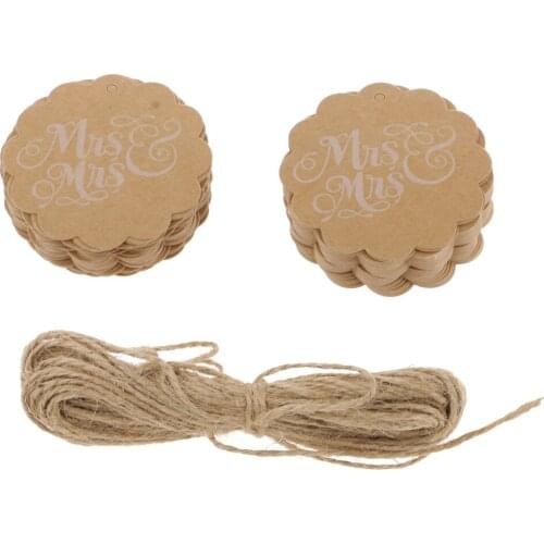Mrs & Mrs Gift Tags Gay Wedding Gift Tags Hanging Cards Brown Pack of 100