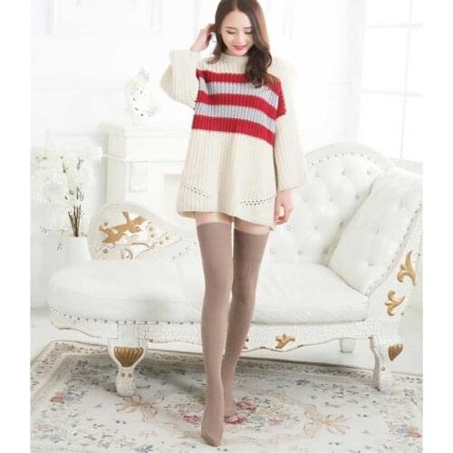 Fashion New Sexy Warm Long Socks Cotton Stocking Over Knee Stocking Women Winter Knee High Thigh Knitted Stockings Nonslip Sock