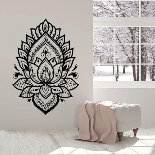 Mandala Flower Wall Decal Lotus Yoga Studio Meditation Room Interior Decoration Vinyl Window Stickers Creative Wallpaper E508