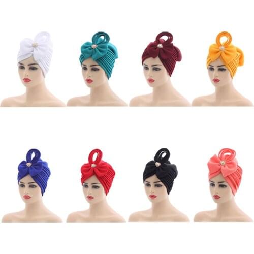 2021 New Female Head Wraps Ready African Autogele Headtie Nigerian Wedding Gele Muslim Hijabs Turban Cap Arab India Hat Turbante