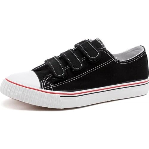 2021 summer new velcro canvas shoes male students non-lace sneakers trendy all-match cloth shoes low-top casual shoes