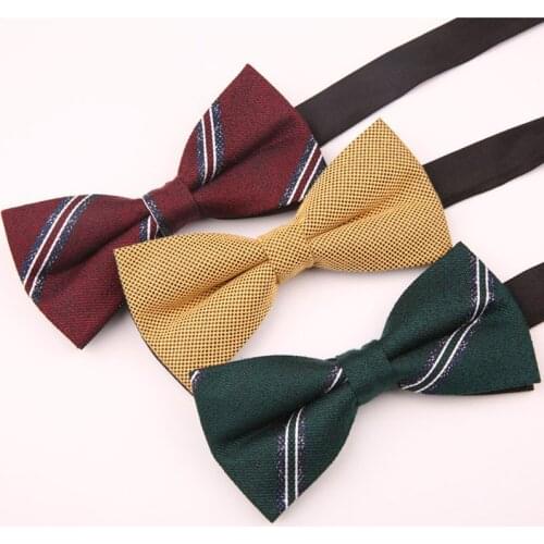 2pcs/Lot New Fashion Bowties Groom Men Solid Color Stripe Cravat For Men Butterfly Gravata Designer Male Marriage Wedding Bowtie