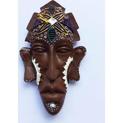 QIQIPP Bali, Indonesia Tourism Memorial Stereoscopic Indigenous Mask Resin Magnetic Fridge Magnet Collection Decorative Crafts