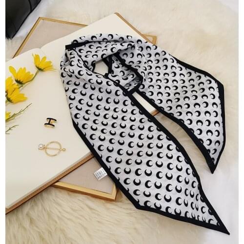 150cm Silk Scarf Neckerchief Twill Bag Ribbons Kerchief Handbag Tie Kitten Cat Women Necktie Lady Fashion Headband Long Scarves