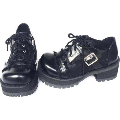 Princess sweet punk shoes European tide PUNK Harajuku muffin sole shoes with slip bottom buckle custom-made shoes an1423