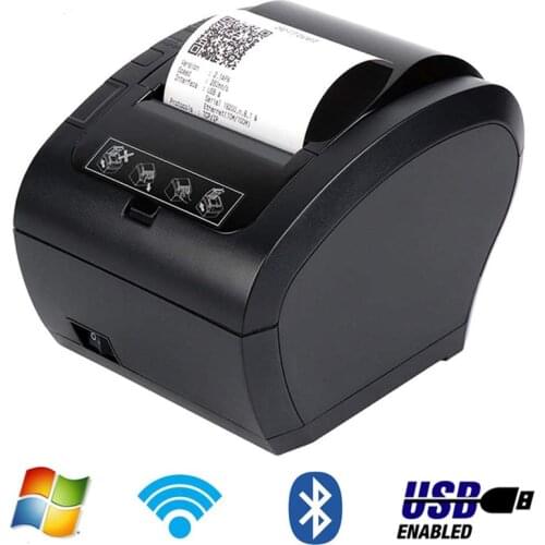 Thermal Receipt Printer 80mm Pos Printer with WIFI/Bluetooth/USB/LAN/RS232 Port Auto Cutter For Restaurant, Shop
