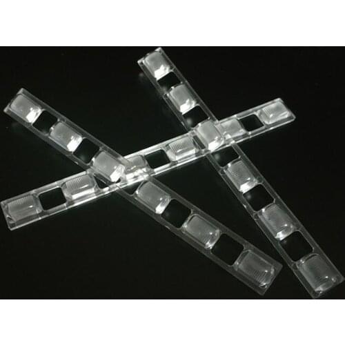 #AXB-114.5 High quality 5050 Led Lens, Conjoined lens, Size: 114.5X11.5X4.89mm, Angle: 60X120 deg, Stripe Surface, PMMA