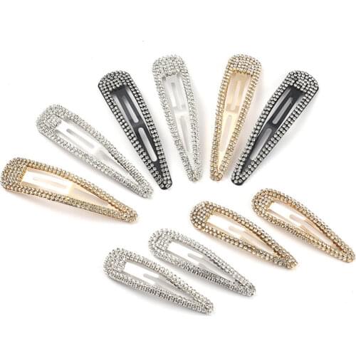1 Pcs Crystal Shiny Crystal Rhinestone Hairpins Geometric Waterdrop Golden Hair Clips Diamond Hair Accessories Styling Tool