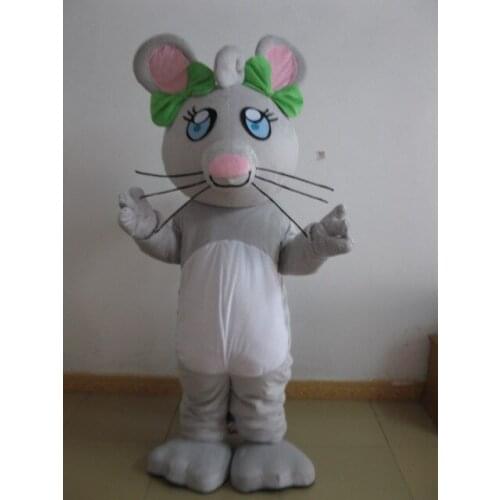 Factory Direct strange plush brown ear funny mouse gray Fancy Dress Mascot Adult Character Cosplay Costume free shipping