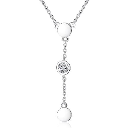 MetJakt S925 Sterling Silver Simple Fashion Womens Necklace
