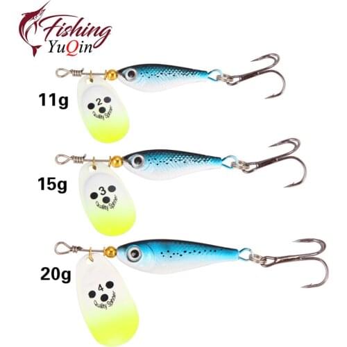 1pcs Rotating Metal Spinner Fishing Lures 11g 15g 20g Sequins Iscas Artificial Hard Bait Crap Bass Pike Fishing Tackle