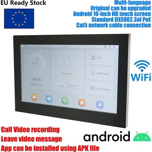 DH logo VTH5341G-W PoE(802.3af) Android 10-inch digital indoor monitor, Video Intercom monitor,wired doorbell monitor