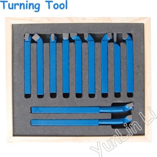 11pcs Precision Hard Alloy Turning Tool Lathe Tool Kits Cutter Cutting Tools with Wooden Case JB-56