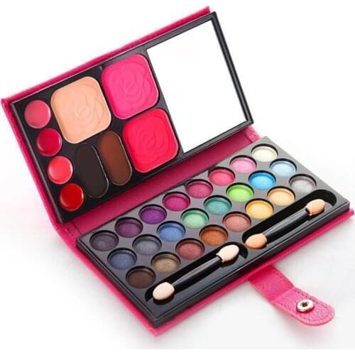 33 Colors Makeup Set Box with Mirror Make Up Kit Sets Eyeshadow Lip Gloss Foundation Powder Cosmetics Maquiagem Clara Escura