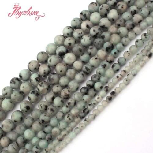 4,6,8,10mm Smooth Round Beads Ball Multicolor Tienshan Spot Stone Beads For Jewelry Making Necklace Bracelets 15" Free Shipping