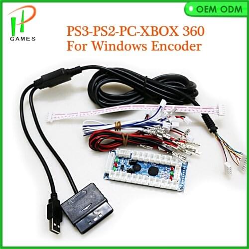 Arcade USB Encoder Play Station PC PS2 PS3 Joystick For Arcade Controllers 2Pin Rocker + Sanwa Push Buttons Cable