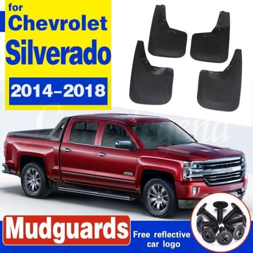 Fit For Chevrolet Silverado 2014-2018 4PCS Front & Rear Mud Flaps Splash Guards