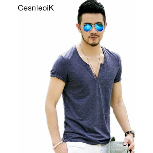 Мужские однотонные футболки CESNLEOIK China At AliExpress