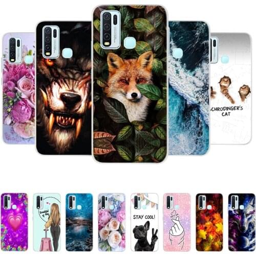 For vivo Y30 Y50 Case Silicone Soft Back Cover For vivo 1938 Phone Case Transaparent TPU Bumper for Vivo 1935 Y 50 Funda Cute