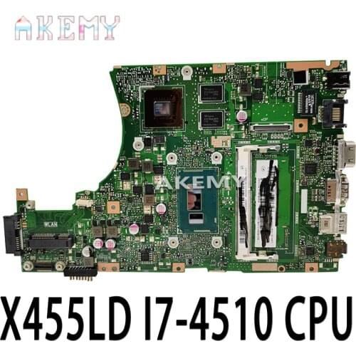 For Asus Motherboard Original Laptop Motherboard X455LD X455LJ K455L A455L W491L REV2.1 DDR3 I7-4510 CPU 4G Main Board Tested