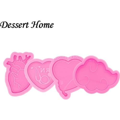 DY0449 Heart Badge Reel As Well Epoxy Resin Molds for Jewelry Silicone Mould DIY Handmade Charms Mold Shiny Glossy