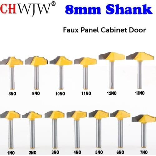 CHWJW 1pc 8mm Shank Faux Panel Cabinet Door Woodworking Door Frame Engraving Profiled Engraving Knife Imported Milling Cutter