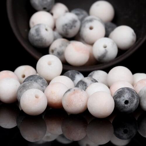 Natural Dull Polish Pink Zebra Jaspers Stone Round Loose Spacer Beads For Jewelry Making 4/6/8/10/12mm DIY Bracelet Handmade