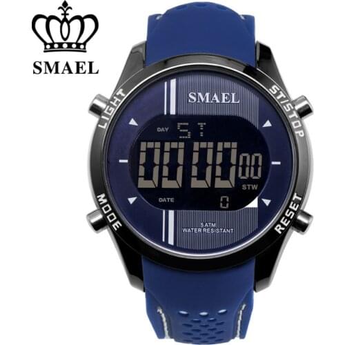 Fashion Sport Super Cool Mens Quartz Digital Watch Men Sports Watches SMAEL Luxury Brand LED Military Waterproof Wristwatches