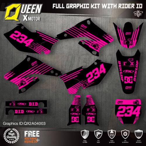 Queen X MOTOR Custom Team Graphics Decals Stickers Kit For SUZUKI Decal 2004 2005 2006 RMZ 250 003