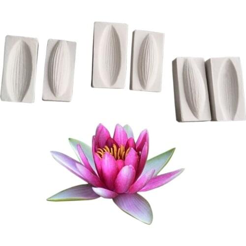NEW Water Lily Veiner Silicone Mold Cake Decorating Tools Flower Fondant Floral Petal Gumpaste Sugarcraft Moulds C392