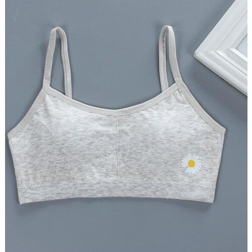 New 8-18 Years Sling Pure Cotton Teen Girl Training Bra Puberty Thin Belt Vest Wireless Children Tank Tops