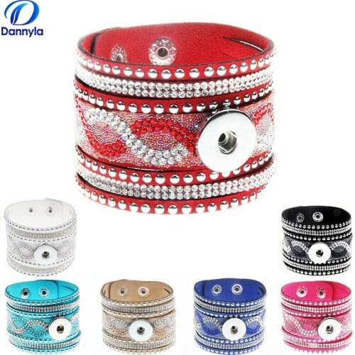 Wholesal snap Jewelry Charms Exotic style 7 Colors AbstractSnap Button bracelet for women LSNB81