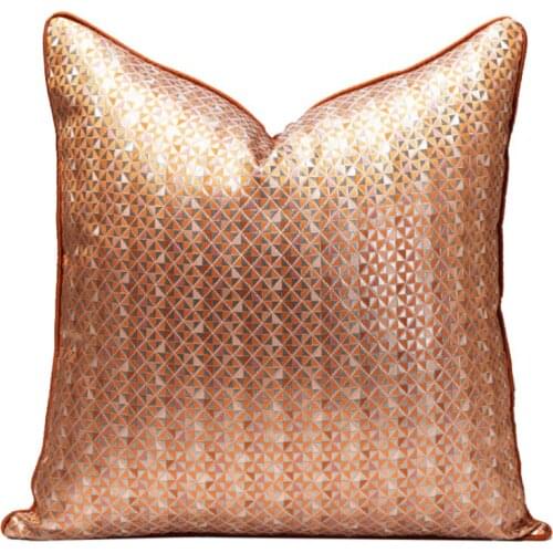 Orange Modern Simple Throw Pillow Cover Chinese Jacquard Embroidery Backrest Cushion Case Model Room Chair Sofa Seat Pillowcase