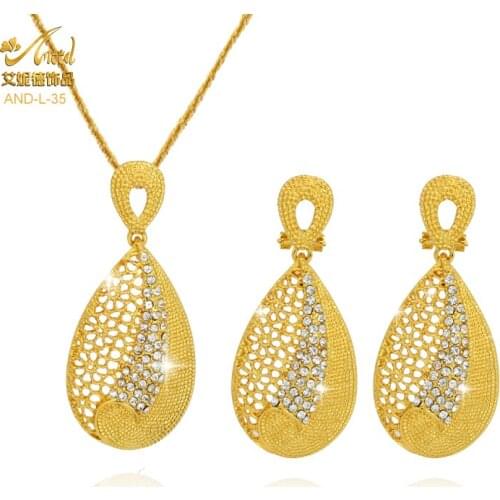 Necklace Set For Women Gold Wedding Jewellery Statement Jewelry Bridal African Choker Designer Stud Earrings Luxury Italian