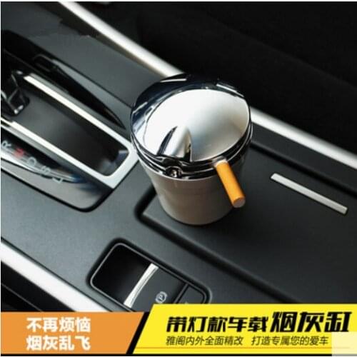 Car-Styling Car Cigarette ashtray with LED lamp For Mitsubishi ASX Outlander Lancer Colt Evolution Pajero Eclipse Grandis