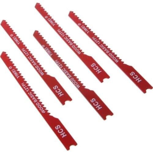 5pcs Durable U-shank High Carbon Steel 12 TPI Reciprocating Saw Blade Cutter For Wood Jig Cutting