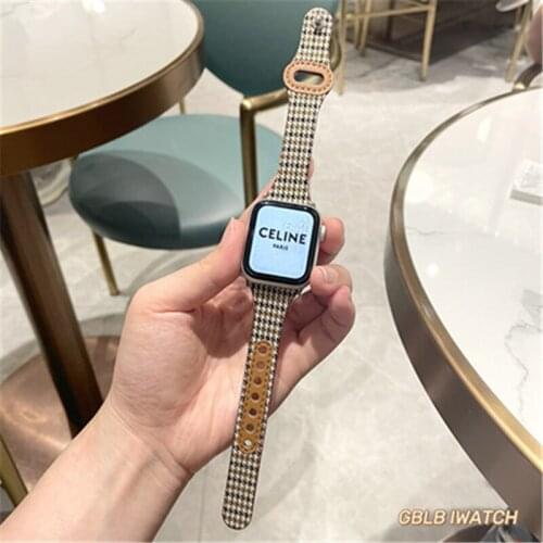 Nylon Canvas Thin Strap For Apple Watch Band 44mm 40mm 38mm 42mm Striped Replacement Bracelet Strap Band for iWatch 2 3 4 5 6 SE