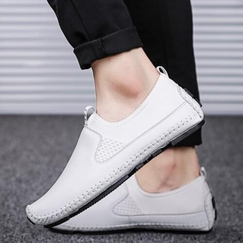 Sapatos Masculino Big Size 47 Men Shoes Leather Breathable Male Loafers Man Driving Casual Shoes Slip on Soft Footwear Male Shoe