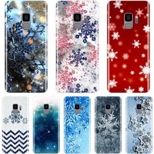 Phone Case Silicone For Samsung Galaxy Note 9 8 5 4 Red Snowflake Soft Back Cover For Samsung Galaxy S8 S9 Plus S5 S6 S7 Edge