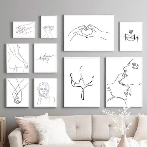 Nordic Modern Art Home Decor Abstract Minimalist Figure Picture Wall Art Canvas Painting Nordic Poster and Print for Living Room