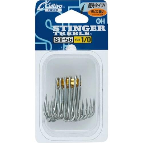 Japan OWNER Three Anchor Hooks ST-56 Ocean Squid Barbed Treble Hooks High Carbon Steel Treble Overturned Anzol Fishing Tackle