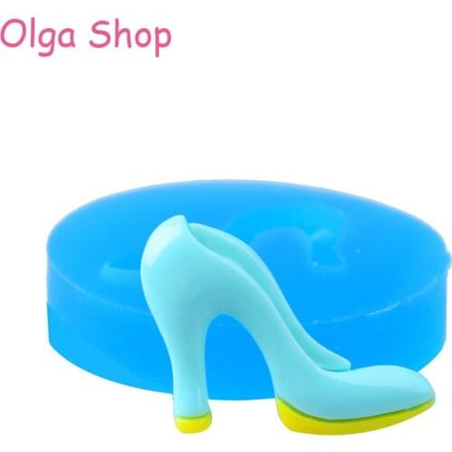 FYL052 35.6mm Lady High Heels Silicone Mold - for Cake Decorating Tools, Fondant Craft, Cookie Biscuit, Resin Clay, Chocolate