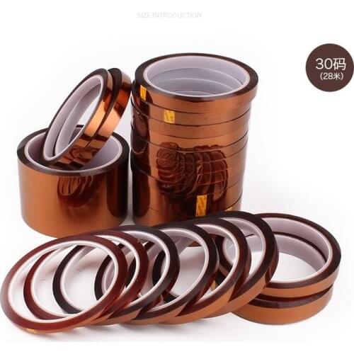 High Quality 6Pcs/lot 5/10/12/20/30/50mm X 33m High temperature tape BGA Heat Resistant Polyimide Tapes