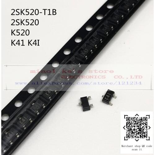 [ 10pcs~100pcs ]100%New original; 2SK520-T1B 2SK520 K520 K41 K4I SOT-23/SC-59 - FET FET junction (JFET)-N-channel JFET N-channel