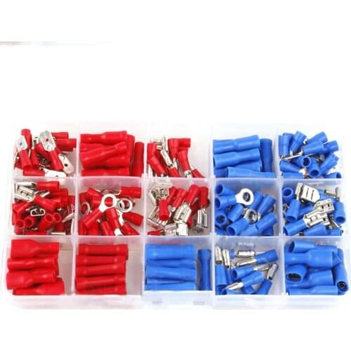 200pcs Assorted Durable Cold Pressing With Case Practical Metal Tools Crimp Insulated Electrical Wire Connector Kit