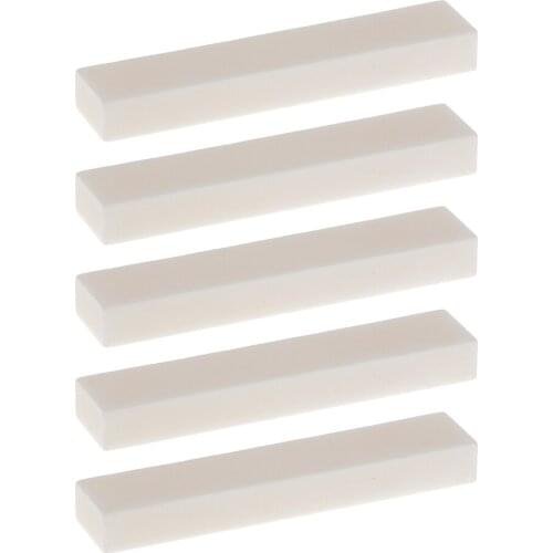 5pcs Cattle Bone Guitar Bass Blank Nut String Nut 52mmx 6mmx 10mm Ivory