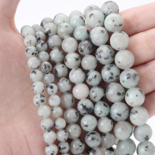 Natural Stone Bead Round Blue Tianshan Loose Spacer Bead for Jewelry Making DIY Charm Bracelet Accessories 4/6/8/10/12mm 15