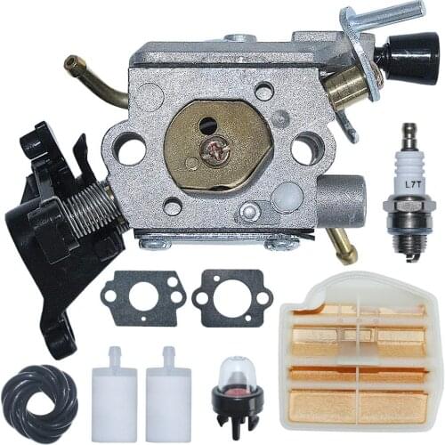 C1M-EL37B Carburetor Carb w Air Filter Fuel Line Repower Kit For Husqvarna 445 445E 450 450E Gas Chainsaw Replace 506 45 04-01