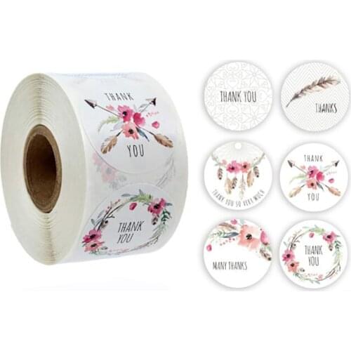 Floral Printing Thank You Sticker Wedding Birthday Party Gift Envelope Decoration Sticker